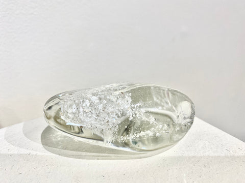 Memorial Glass: Stardust Palm Stone